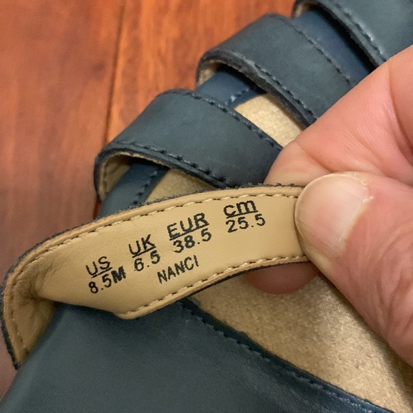 Naturalizer blue wedge sandals with Velcro straps 8.5 - Picture 12 of 14